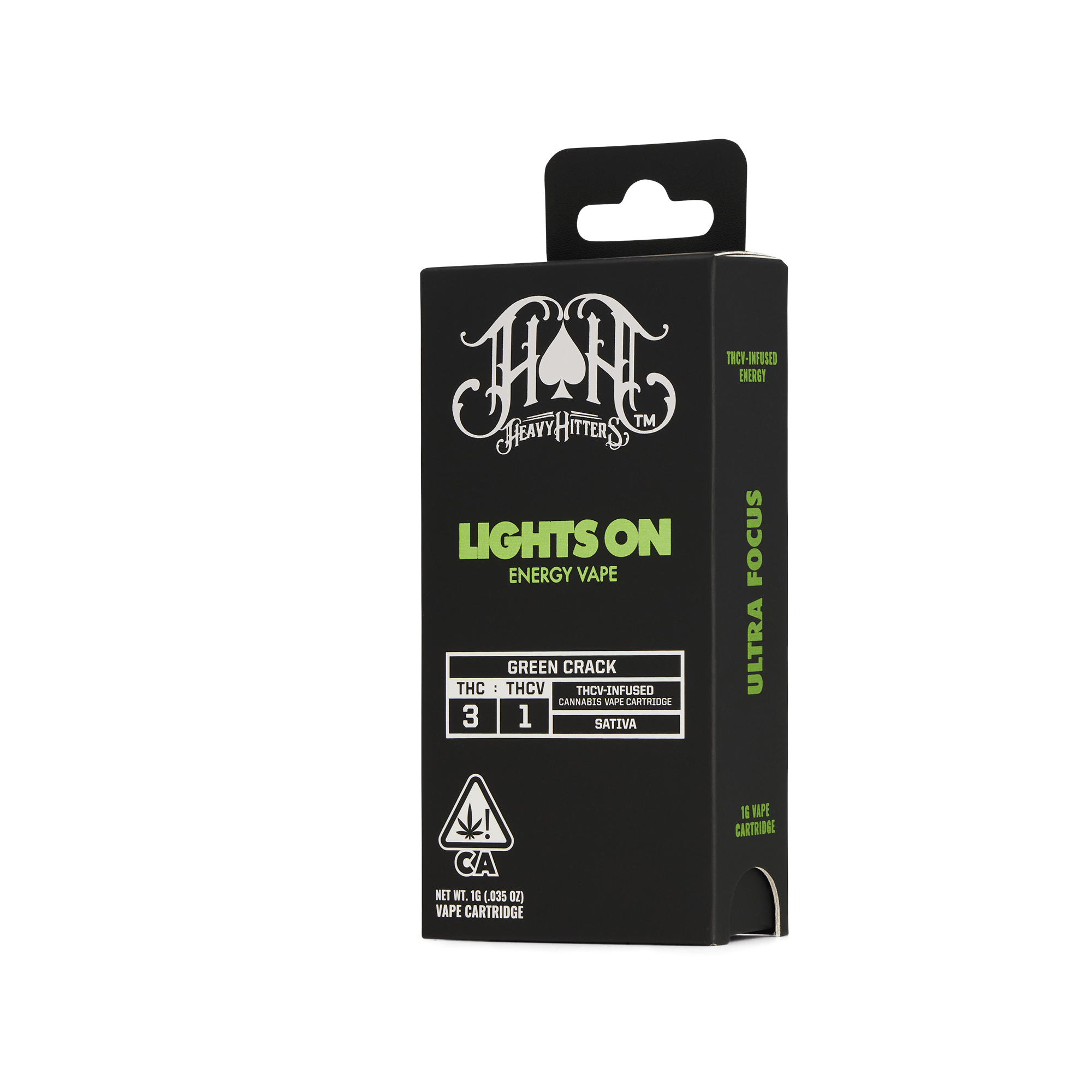 Green Crack Lights On | 1G THCV Energy Vape Cartridge