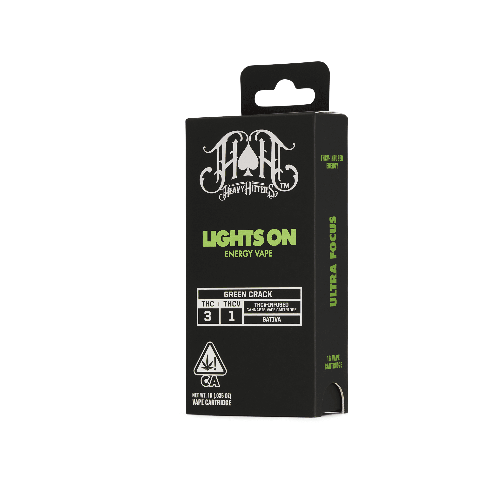 Green Crack Lights On | 1G THCV Energy Vape Cartridge