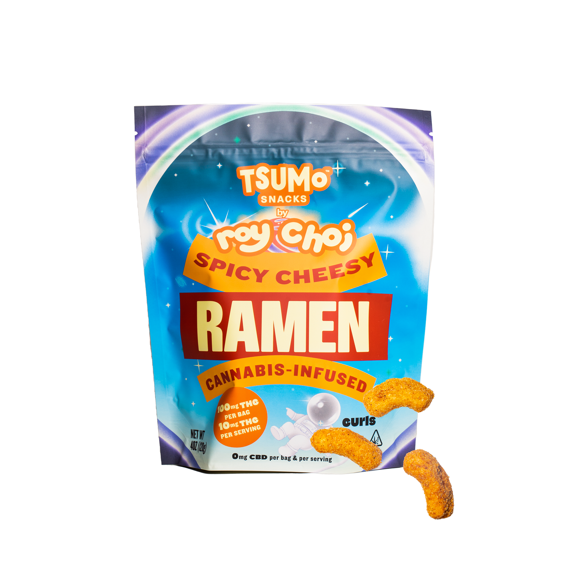 TSUMo Snacks - Spicy Cheesy Ramen - Roy Choi-Crafted Puffs -  Multiserve (100mg)