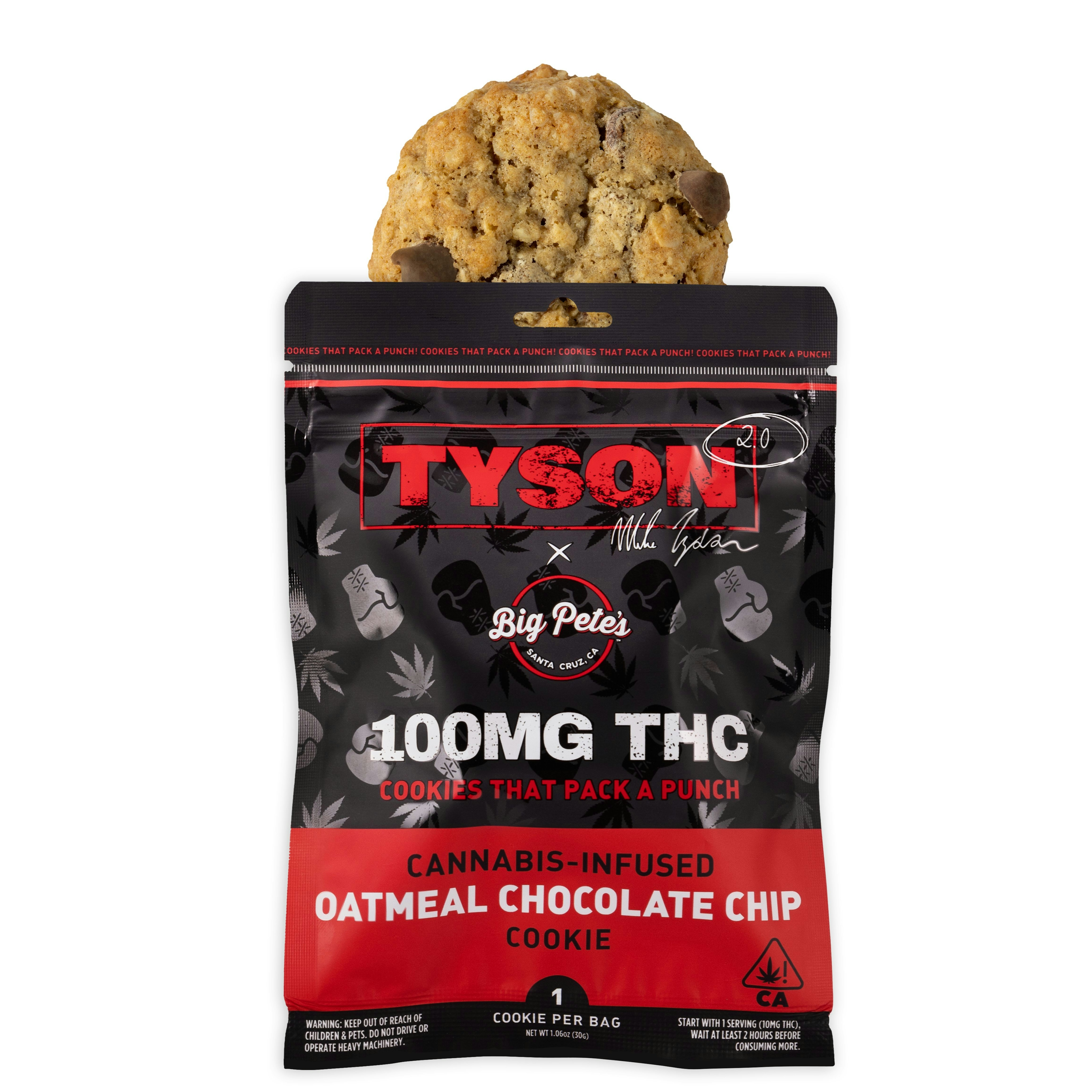 TYSON 2.0 Extra Strength Oatmeal Chocolate Chip Single Cookie - Indica (100mg)